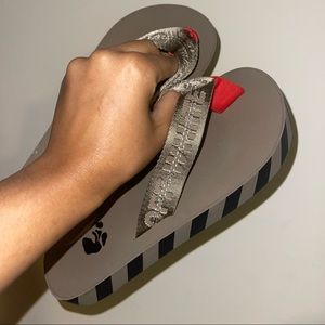 OFF-WHITE Taupe Industrial Flip Flop Sandals